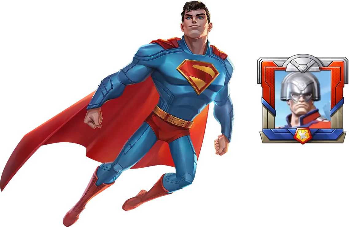 Legendary Superman (DCU) and a Peacemaker (DCU) profile frame